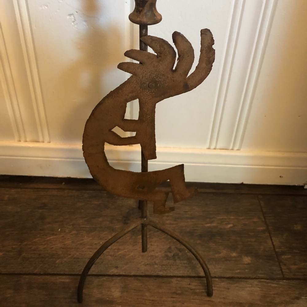 Fabulous Kokopelli metal taper candle holder